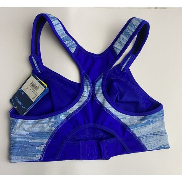 Brooks 34C Rebound Racer Sports Bra Colbalt Ikat Jacquard - Picture 6 of 10